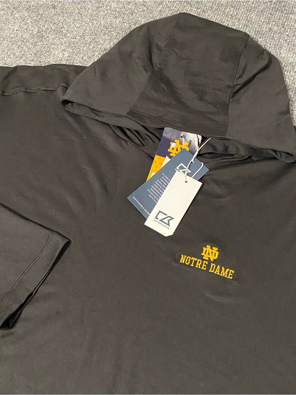 Notre Dame Fighting Irish Cutter Buck Mens 3XL Comfort Coastline Hooded Shirt